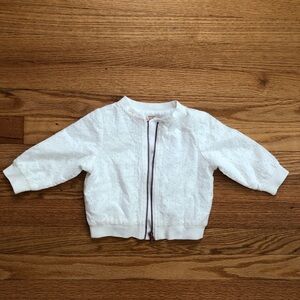 Cat & Jack White Eyelet Zip Up Jacket